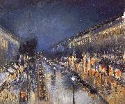The Boulevard Monimartre at Night Camille Pissarro